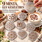 ☕ Rozsdamentes acél sablon kávé-latte art készítéséhez