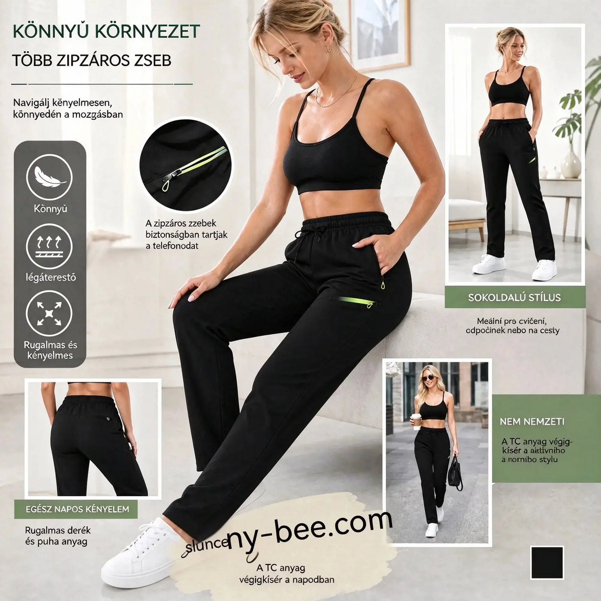 ⏳ Korlátozott ideig tartó ajánlat 🔥 Női, egyenes szabású cargo nadrág – Gumis derékrész; tökéletes munkához, utazáshoz és mindennapi viseletre 👖✨