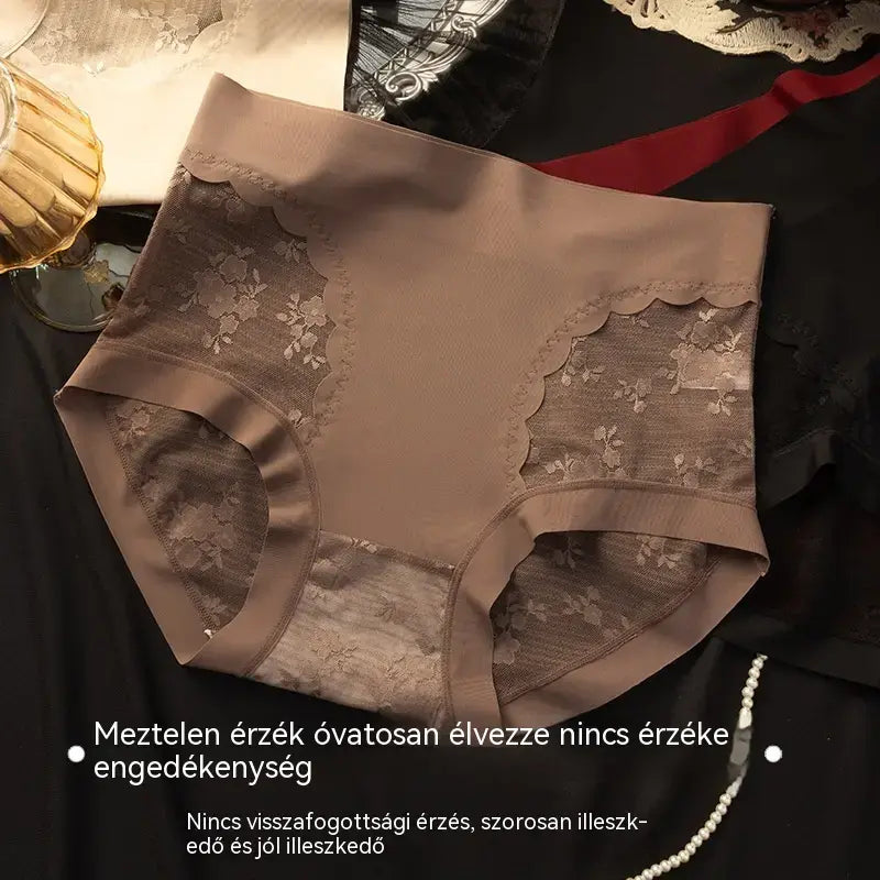 【8800 Ft】5 részes készlet: fekete + bordó + bézs + barna + téglavörös — Női, nagy rugalmasságú, varrás nélküli csipke alsónemű hasformázó, valamint fenékformázó és -emelő hatással.