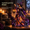 🧙‍♀️ Gótikus halloweeni boszorkányfigura LED-es lámpással 🧙‍♀️