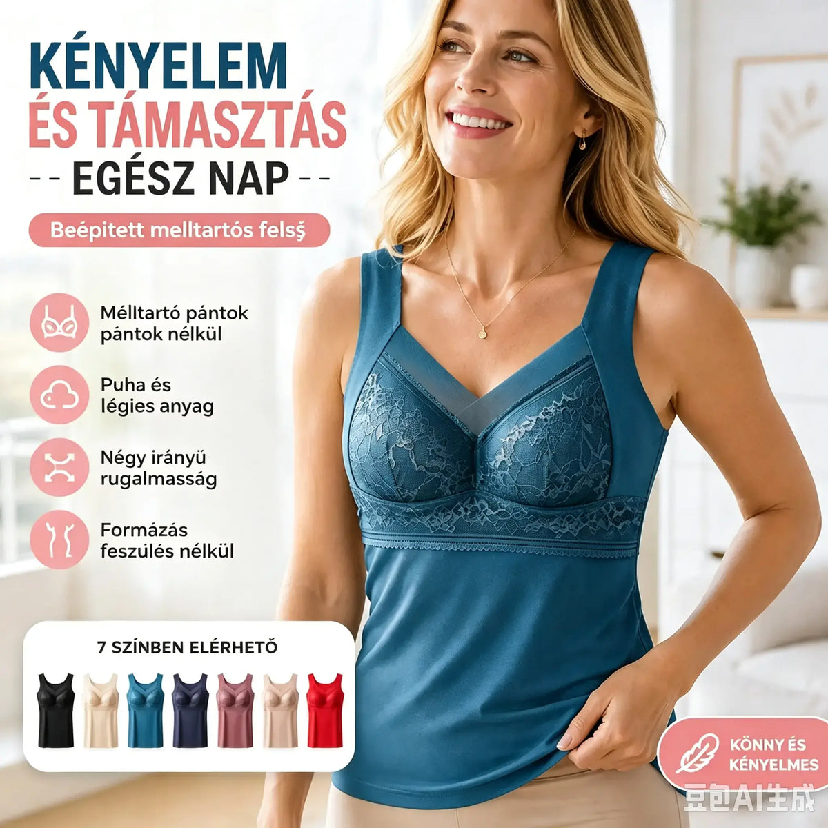 🔥Vásároljon 1-et, kap 1-et ingyen❤️【L-4XL】Csipke melltartó felsővel és gyönyörű hátkialakítással; hatékonyan megemeli és dúsítja a mellet, megakadályozva annak megereszkedését ✅【Orvosok által ajánlott】