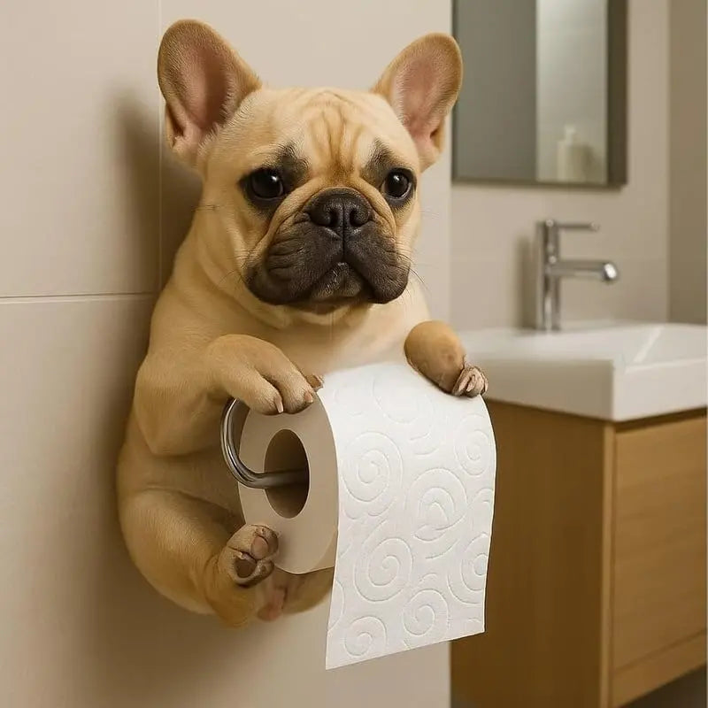 🐕 WC-papír-tartó aranyos kiskutyás mintával