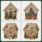 🎄🏠 3D fa karácsonyi házikó-készlet | Családi barkácsprojekt: összeállítható és díszíthető karácsonyi dísz