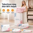 🧳 5 darabos szett mindössze 9500 Ft-ért 💨 Nagyméretű, összenyomható vákuumos tárolótasakok: Nincs szükség pumpára, szivárgásmentes és légmentes, ideális a poggyász és az otthoni tárolóhely megtakarítására ✈️