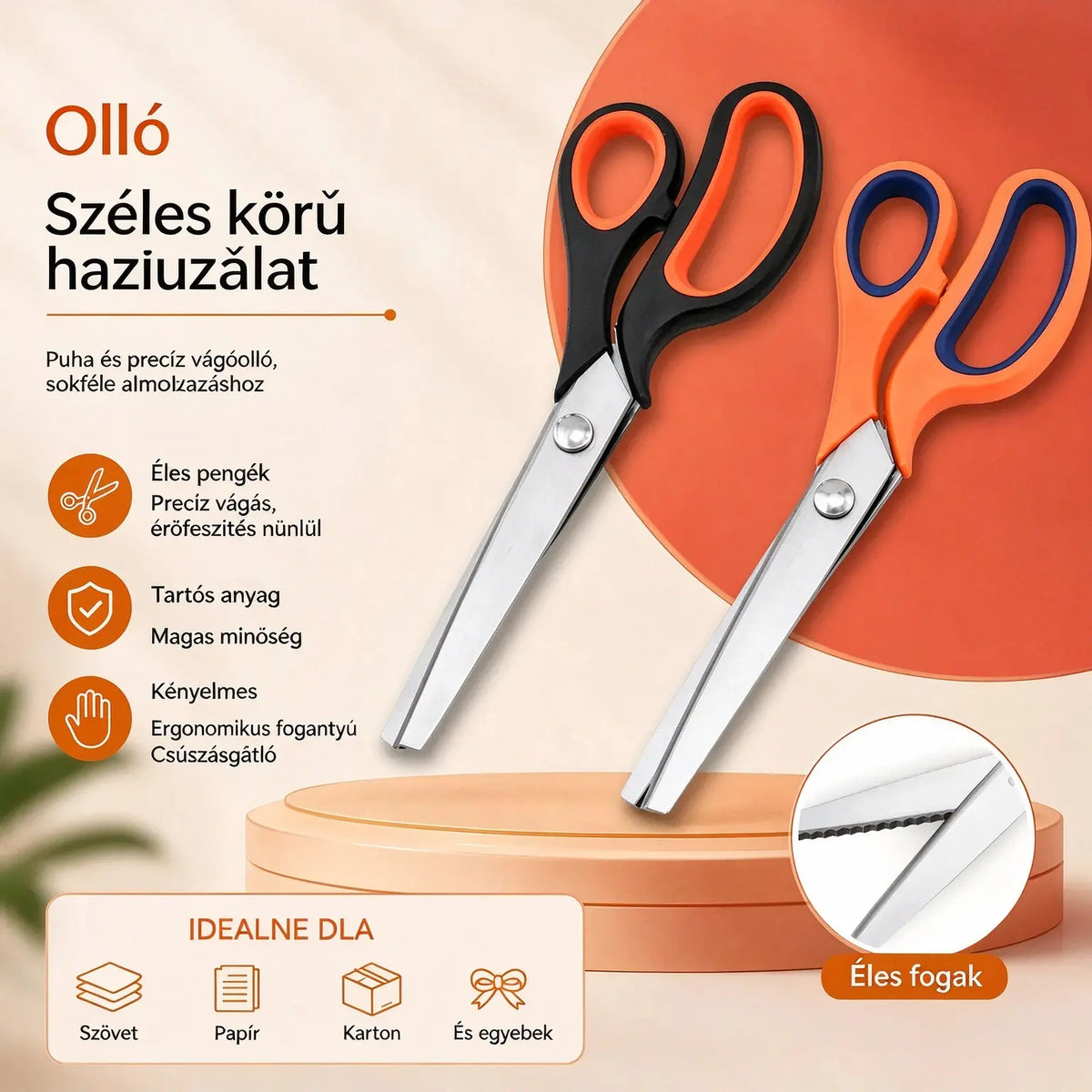 ✂️✂️ Professzionális fogazott olló - éles, fogazott olló szövetekhez