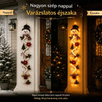 🎄 MerryCascade világító karácsonyi ajtódíszek | 6 ünnepi minta, meleg fény, 3D részletek és helytakarékos, függőleges kialakítás ✨