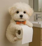 🐕 WC-papír-tartó aranyos kiskutyás mintával