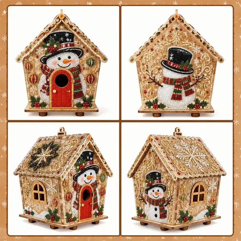 🎄🏠 3D fa karácsonyi házikó-készlet | Családi barkácsprojekt: összeállítható és díszíthető karácsonyi dísz