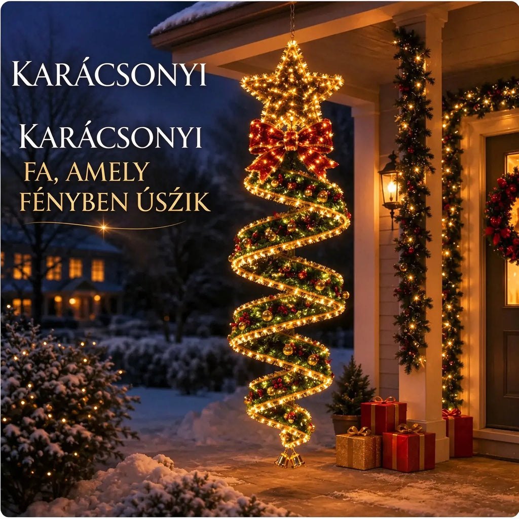 🎄 Spirál alakú LED-es függőlámpák karácsonyi varázslattal ✨