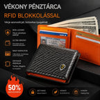 Stílusos, hordozható, RFID-árnyékolt, lopásgátlós férfi pénztárca