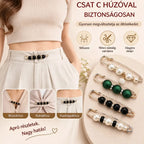 ✨ Elegáns gyöngyös csatok derékkarcsúsításhoz vagy a nyakkivágás igazításához (12 darabos készlet: 6-féle stílus × 2 darab) 👗 | 💎 Nem igényel varrást · Elegáns és praktikus