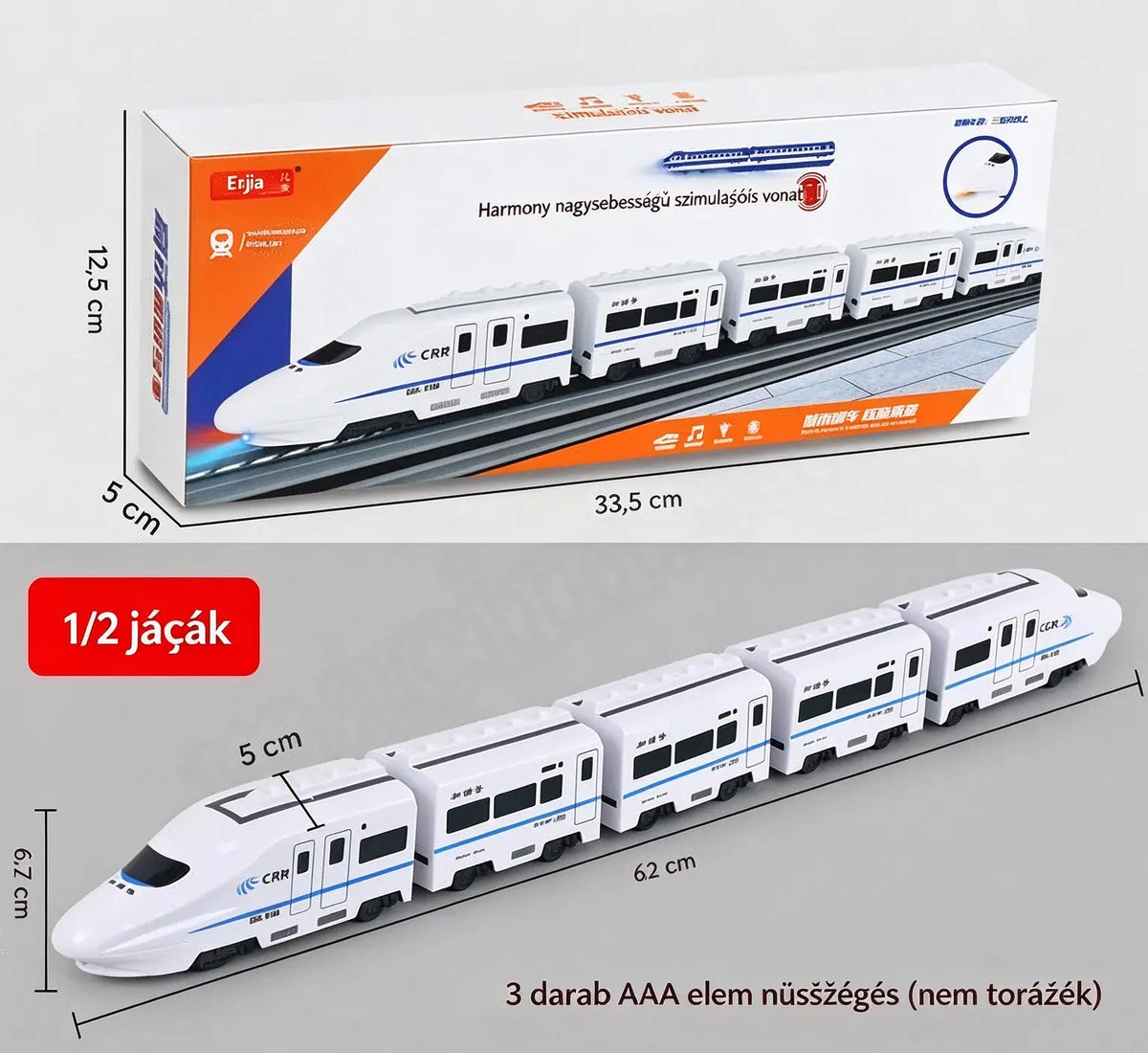🚆【1-et vesz, 1-et kap】Elektromos nagysebességű vonatmodell – univerzális kisvonat / nagysebességű vonat – kisgyermekkori játék
