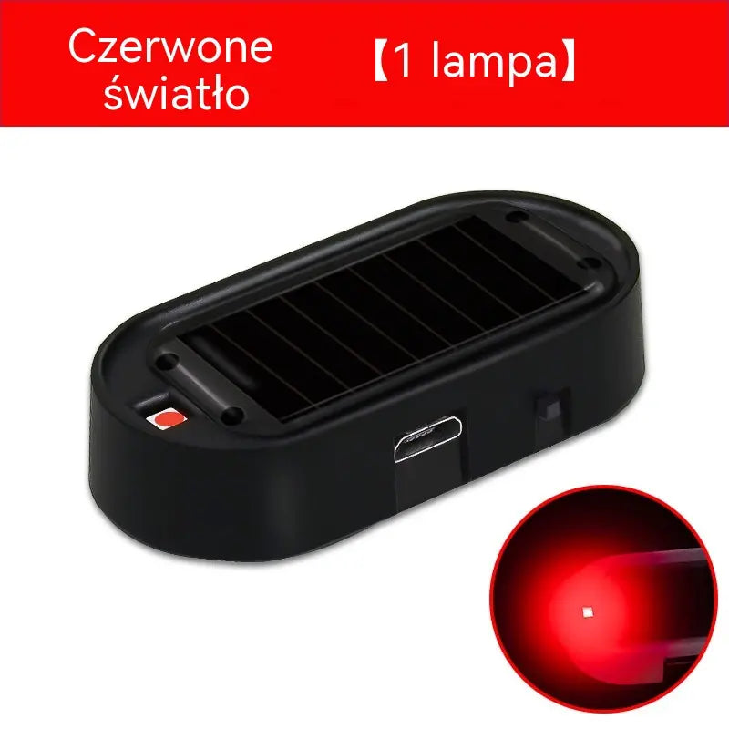 1 db 7500 Ft 🎁🚗💥 Kompakt lopásgátló LED figyelmeztető lámpa, napelemes