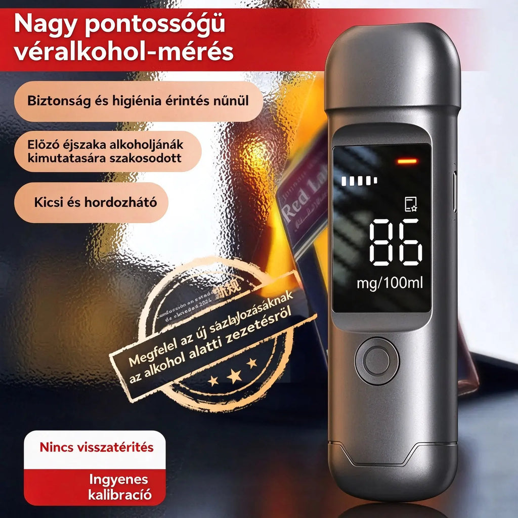 🍷 Nagy pontosságú, hordozható alkoholszonda – Ellenőrizze szintjét vezetés előtt