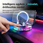 📱 RGB autós tartó automatikus rögzítéssel és 15 W-os vezeték nélküli töltéssel