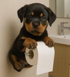 🐕 WC-papír-tartó aranyos kiskutyás mintával