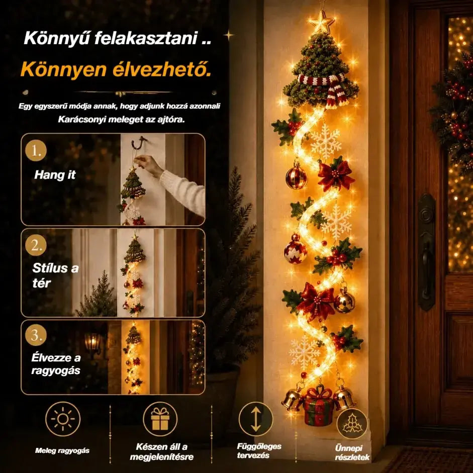 🎄🎃Utolsó nap! 🎅Élvezze a 49% kedvezményt a megvilágított karácsonyi ajtódíszekre!
