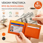Stílusos, hordozható, RFID-árnyékolt, lopásgátlós férfi pénztárca