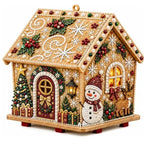 🎄🏠 3D fa karácsonyi házikó-készlet | Családi barkácsprojekt: összeállítható és díszíthető karácsonyi dísz
