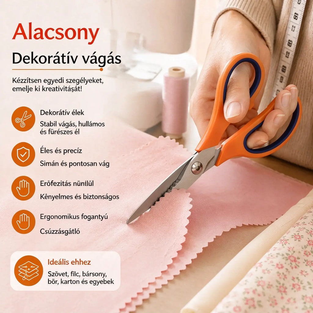 ✂️✂️ Professzionális fogazott olló - éles, fogazott olló szövetekhez