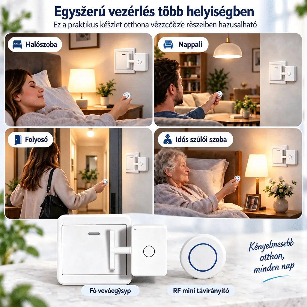 📱💡 Vezeték nélküli okoskapcsoló – vezérelje világítását távolról, bonyolult vezetékezés nélkül.