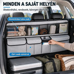 🚗📦 Függeszthető csomagtartó-rendszerező – mérete 105 x 51 cm, helyet szabadít fel a csomagtartó alján, kompatibilis SUV-okkal és családi autókkal, fekete és szürke színben kapható.
