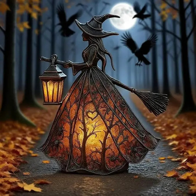 🧙‍♀️ Halloweeni boszorkánylámpa – Egy gótikus, lámpás alakú, rejtélyes dekorációs elem; egyedi díszként, asztali lámpaként vagy éjszakai fényként is szolgálhat.