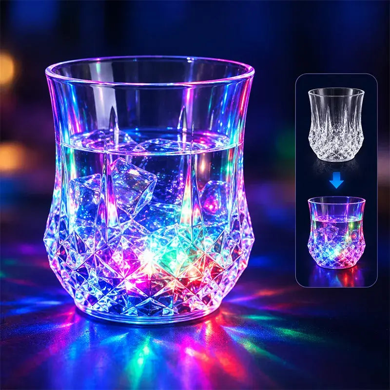 ✨💎Kristálypohár-készlet folyadék hatására aktiválódó LED-fénnyel🥂