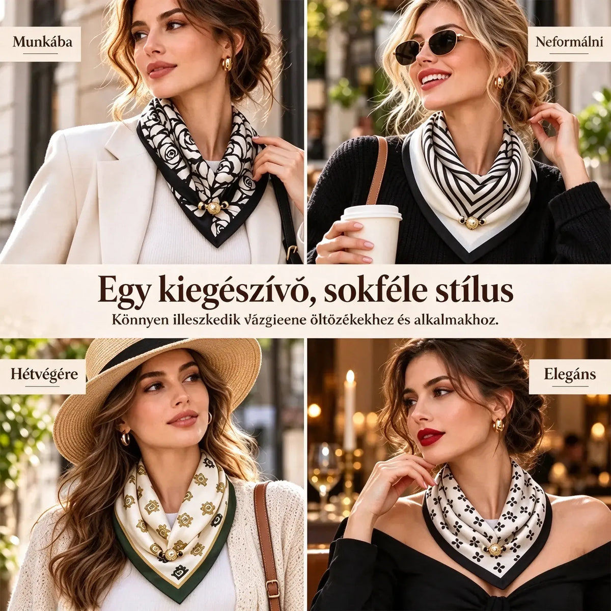 4 darabos szett – 8700 Ft✨💃Mágneses sál – stílus 2 másodperc alatt